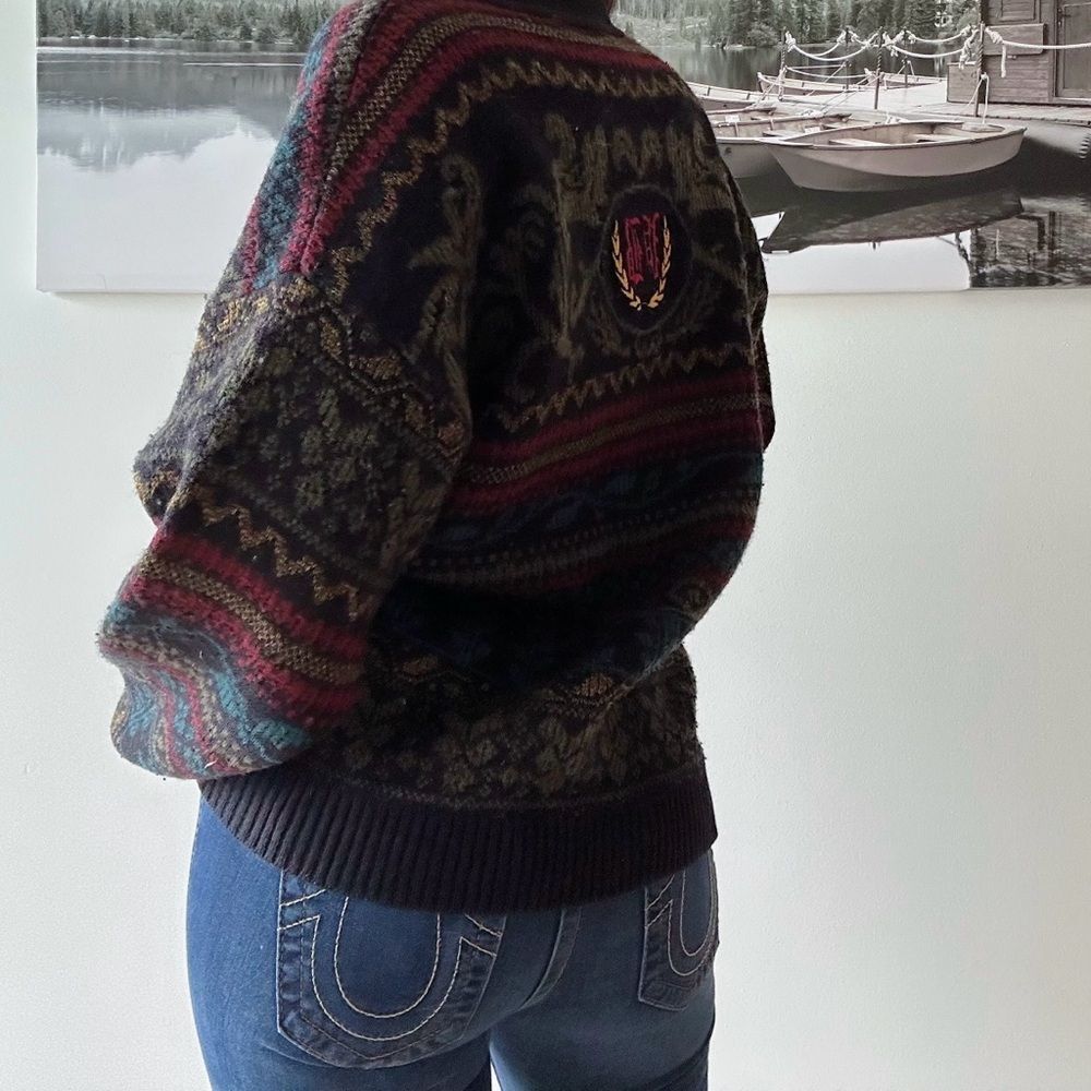 90s vintage one of a kind cabincore slouchy cardigan - Picture 2 of 9